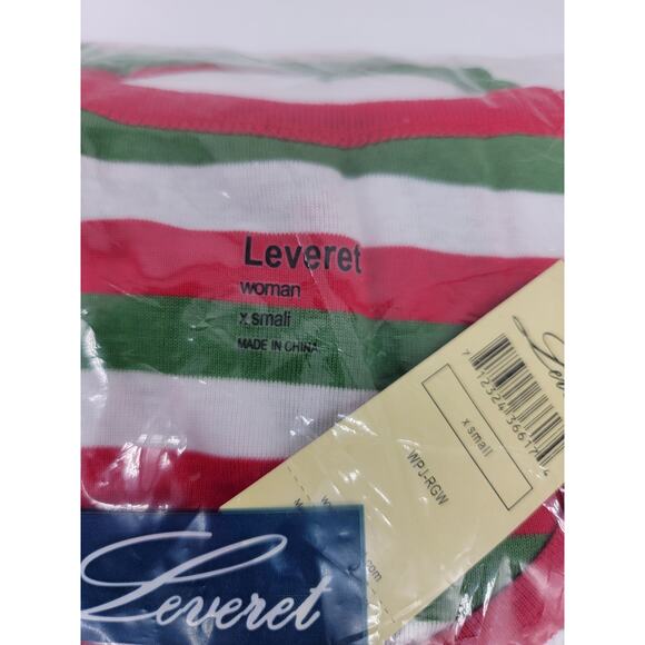 NWT Leveret Women's Striped Christmas Pajama Set Multicolor Size X-Small - Picture 4 of 5